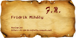 Fridrik Mihály névjegykártya