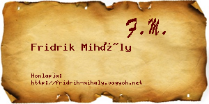 Fridrik Mihály névjegykártya