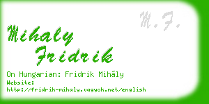 mihaly fridrik business card