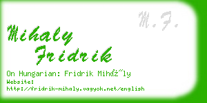 mihaly fridrik business card